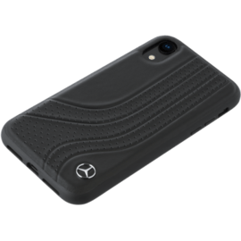 Mercedes-Benz New Bow II Perforated Genuine leather case for Apple iPhone XR, Black