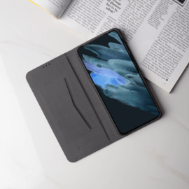 Coque clapet folio avec fente pour cartes & support pour Samsung Galaxy S21 FE 5G, Noir