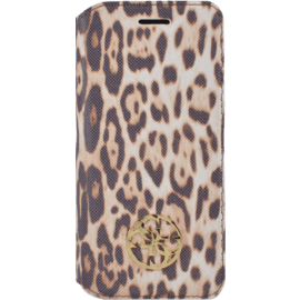 Guess Animalier Print Coque clapet pour Apple iPhone 6/6s, L&eacute;opard brun