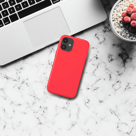 (O) Coque antichoc en gel de silicone doux pour Apple iPhone 12 mini, Rouge Ardent