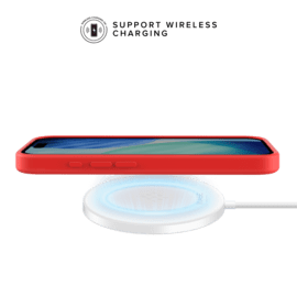 Coque antichoc en gel de silicone doux pour 55% de plastique recycl&eacute; Apple iPhone 17, Rouge Ardent