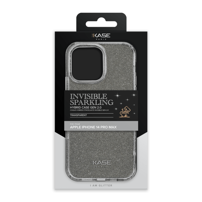 Coque hybride &eacute;tincelante invisible GEN 2.0 pour Apple iPhone 14 Pro Max, Transparente