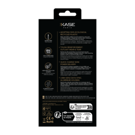 Câble USB-C vers USB-C (USB4 GEN2) 100W Fast Charge/Sync Aramide fabriqué avec 100 % de plastique (1,2M), Noir