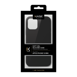 Coque en Gel de Silicone Doux pour iPhone 12 mini, Noir satin