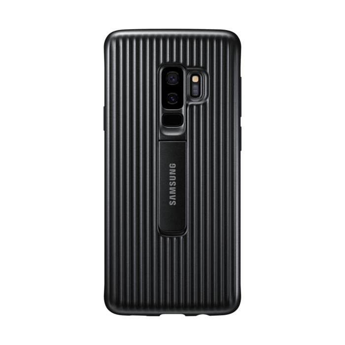 Coque renforc&eacute;e avec fonction Stand Noir Galaxy S9