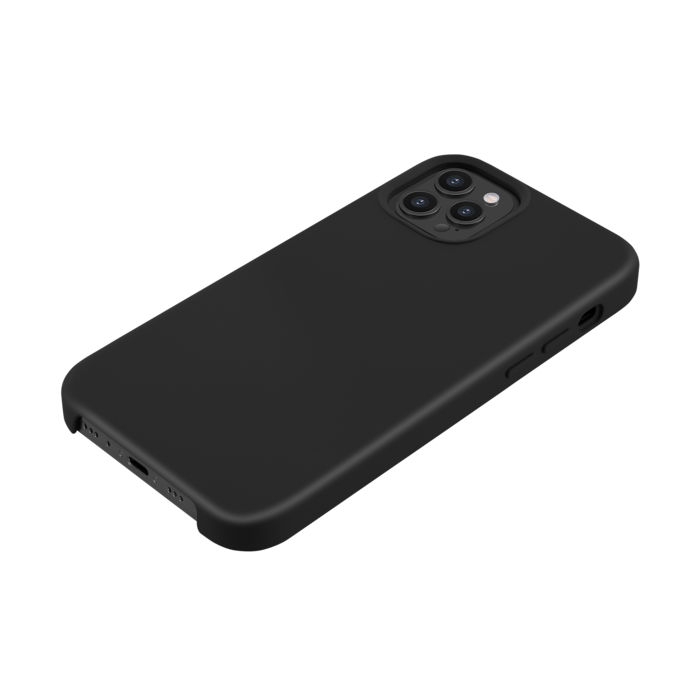 Coque en Gel de Silicone Doux pour iPhone 12/12 Pro, Noir satin