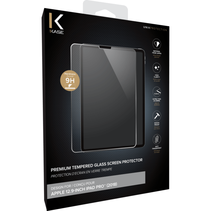 Protection d'&eacute;cran premium en verre tremp&eacute; pour Apple iPad Pro 12.9-inch 3rd/4th/5th Generation, Transparent