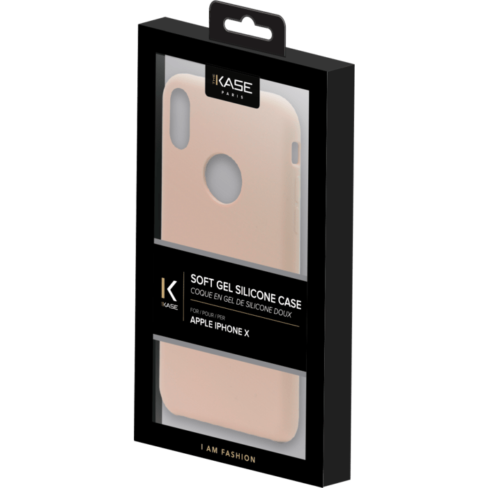 Coque en Gel de Silicone Doux pour Apple iPhone X, Rose Sable