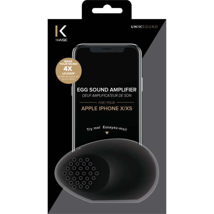 Oeuf Amplificateur de son pour Apple iPhone X/XS, Noir