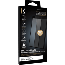 Protection d'écran en verre trempé (100% de surface couverte) pour Sony Xperia 10, Noir
