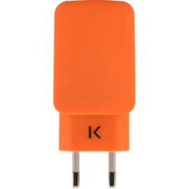 Chargeur Universel Double USB (EU) 3.1A, Orange Vif