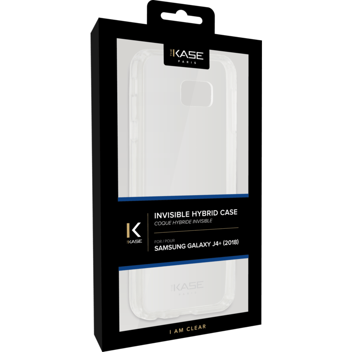 Coque hybride invisible Samsung Galaxy J4+ 2018, Transparente