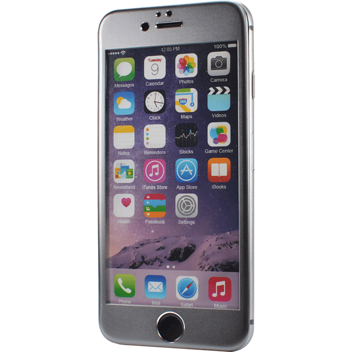Protection d'écran en Alliage de Titane et verre trempé pour Apple iPhone 6/6s, Gris sidéral
