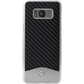 Mercedes-Benz Wave V Coque en carbone véritable et aluminium pour Samsung Galaxy S8, Noir