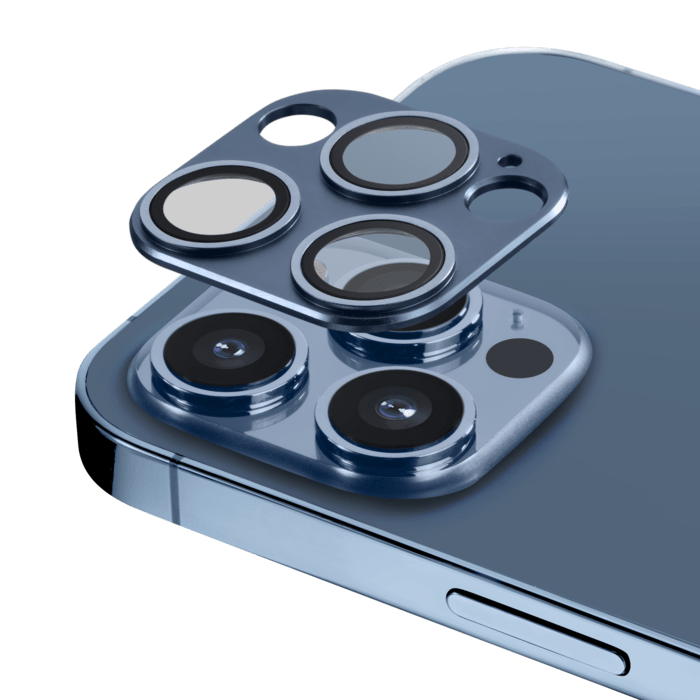 Metallic Alloy Camera Lens Protector for Apple iPhone 12 Pro Max, Cobalt Blue