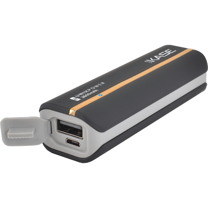 PowerHouse Universelle batterie externe, 2600 mAh, Noir