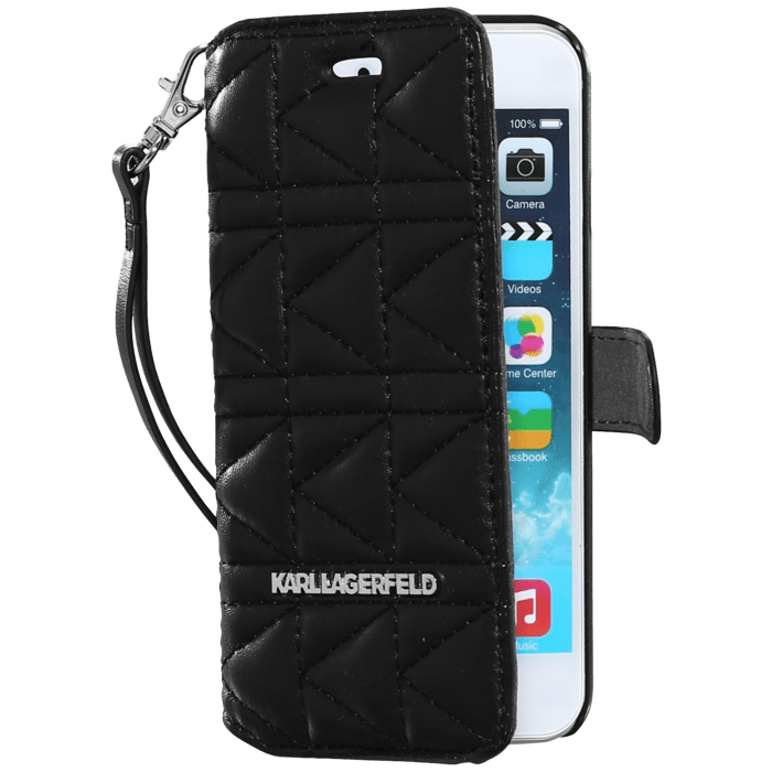 Karl Lagerfeld Coque clapet pour Apple iPhone 6/6s, Kuilted, Noir