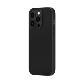 Coque antichoc en gel de silicone doux pour Apple iPhone 14 Pro, Noir satin