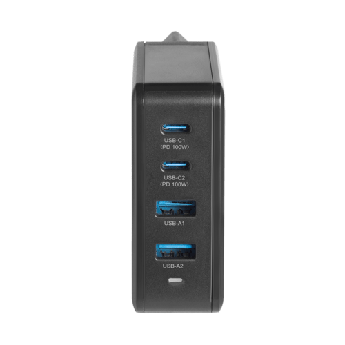 Case Chargeur secteur mural universel GaN UE quad USB PowerPort Hyper Rapide 100W, Noir