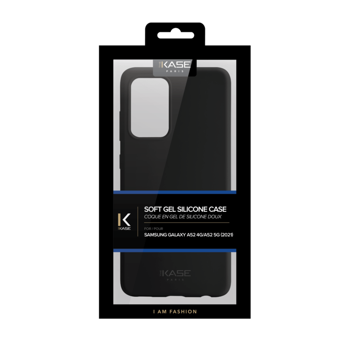Coque en Gel de Silicone Doux pour Samsung Galaxy A52 4G/A52 5G/A52s 5G 2021, Noir satin