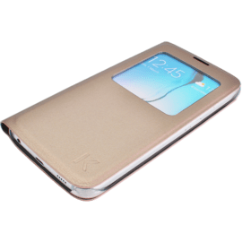 Etui &agrave; clapet avec Window View pour Samsung Galaxy S6, Or