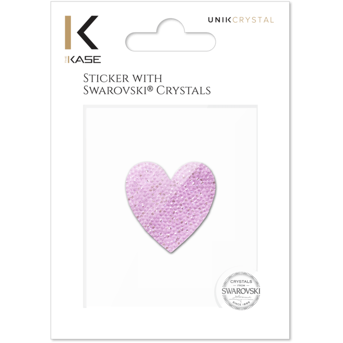 Sticker cristaux Swarovski® à roche ultra fine, Cœur rose vintage
