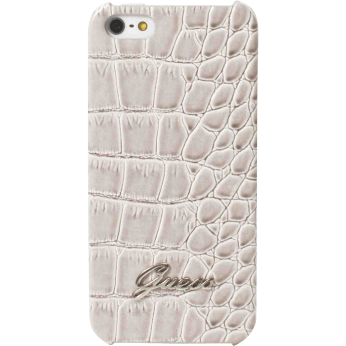 Guess Coque pour Apple iPhone 4/4S, Solide, croco Beige