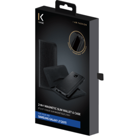 Étui et Coque slim magnétique 2-en-1 pour Samsung Galaxy Galaxy J7 (2017), Noir (v. EU/Asie - J730F/DS & J730FM/DS)