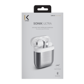 &Eacute;couteurs sans fil Sonik Ultra On-Ear avec bo&icirc;tier de chargement, Argent Titanium