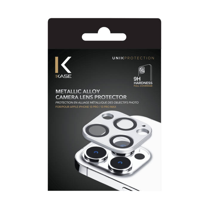 Protection en alliage métallique des objectifs photo pour Apple iPhone 13 Pro/13 Pro Max, Argent Sidéral