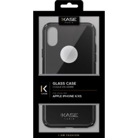 Coque en verre pour Apple iPhone X/XS, Gris Sid&eacute;ral