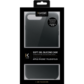 (Edition spéciale) Coque en gel de silicone doux pour Apple iPhone 7/8 Plus, Noir satin