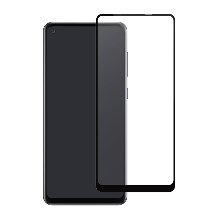 Protection d'écran en verre trempé (100% de surface couverte) pour Samsung Galaxy A21 2020, Noir