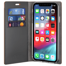 Case Diarycase 2.0 Genuine Leather flip case with magnetic stand for Apple iPhone XR, Tangerine Orange