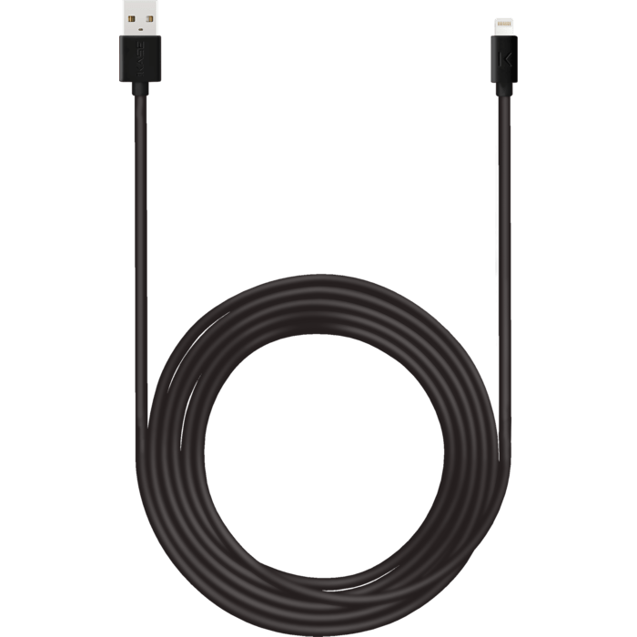 C&acirc;ble Lightning certifi&eacute; MFi Apple Charge/Sync (3M), Noir de Jais