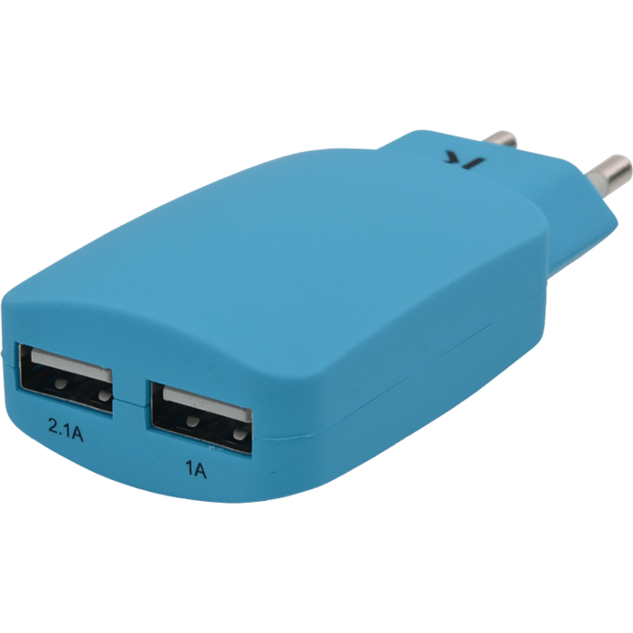 Chargeur Universel Double USB (EU) 3.1A, Bleu ciel