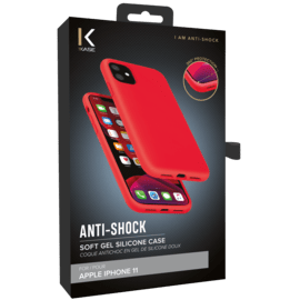 Anti-Shock Soft Gel Silicone Case for Apple iPhone 11, Fiery Red