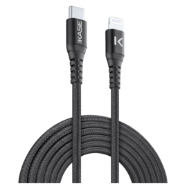 Case Apple MFi certified Metallic braided USB-C to Lightning Charge/Sync cable (2M), Black