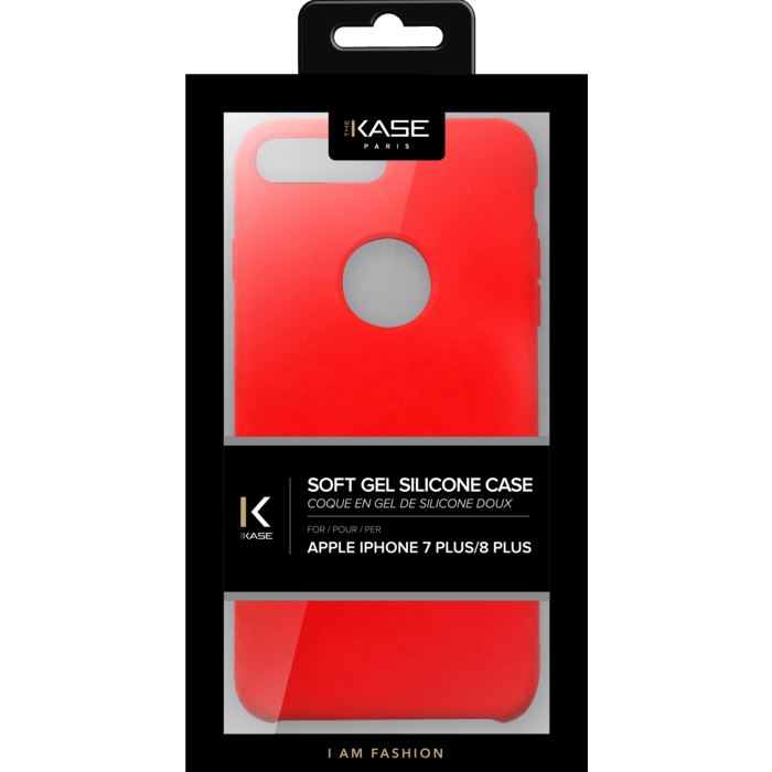 Coque en Gel de Silicone Doux pour Apple iPhone 7 Plus/ 8 Plus, Rouge Ardent