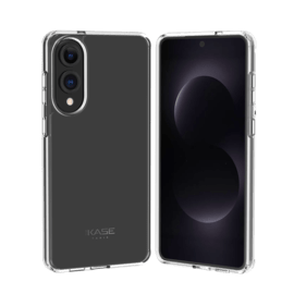 Coque hybride invisible fabriqu&eacute; avec 83% de plastique recycl&eacute; pour Samsung Galaxy S25 Edge 5G, Transparente