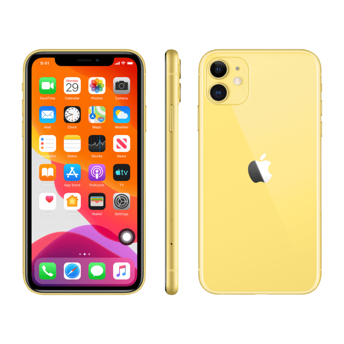 iPhone 11 reconditionn&eacute; 128 Go, Jaune, d&eacute;bloqu&eacute;