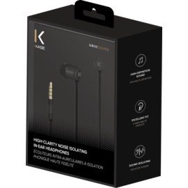 &Eacute;couteurs intra-auriculaires &agrave; isolation&nbsp;phonique&nbsp;haute fid&eacute;lit&eacute;, Noir