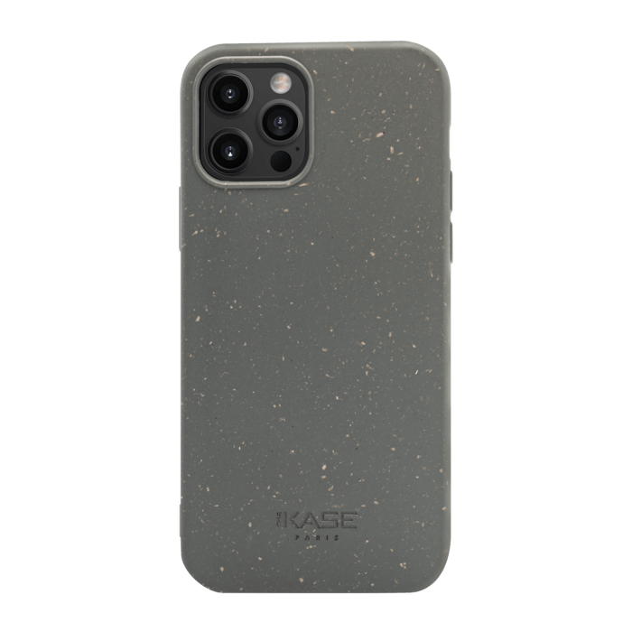 Coque antibact&eacute;rienne vegan bio 100 % z&eacute;ro d&eacute;chet pour Apple iPhone 12/12 Pro, Gris Lave