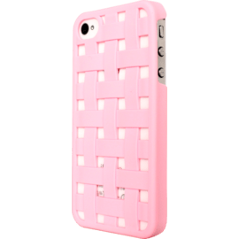 Coque pour Apple iPhone 4/4S, quadrillée Rose Pale