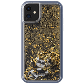 Custodia charms galleggiante con glitter Bling Bling Karl Lagerfeld per Apple iPhone 11, oro