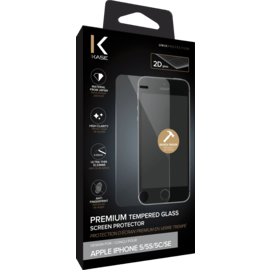 Protection d'écran premium en verre trempé pour Apple iPhone 5/5s/5c/SE, Transparent