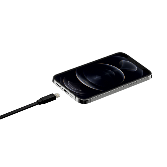 C&acirc;ble Lightning certifi&eacute; MFi Apple Charge Speed 3A charge/ sync (1M), Noir de jais