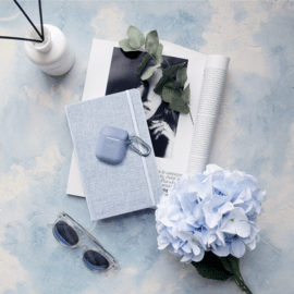 Coque chargement sans fil pour Apple AirPods en gel de silicone doux, Lilas Bleu