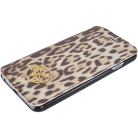 Guess Animalier Print Coque clapet pour Apple iPhone 6/6s, L&eacute;opard brun