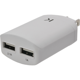 Chargeur Universel Double USB (US) 3.1A, Blanc Lumineux